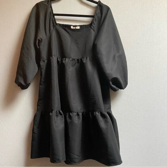 Levi's Dolci Tiered Puff-Sleeve Babydoll Dress Sz M - Picture 2 of 12